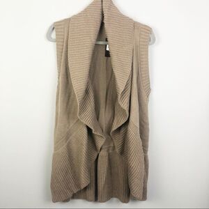 JANICE | NEW Tan Sweater Open Vest Wavy Hem Women’s One Size Fits Most
